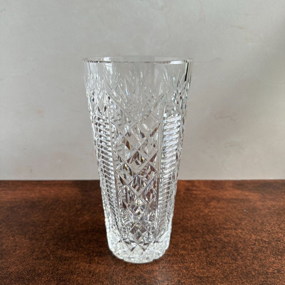 Waterford Crystal Vase "Clare" Diamond Cut Glass Vase Made in Ireland - Picture 8 of 10